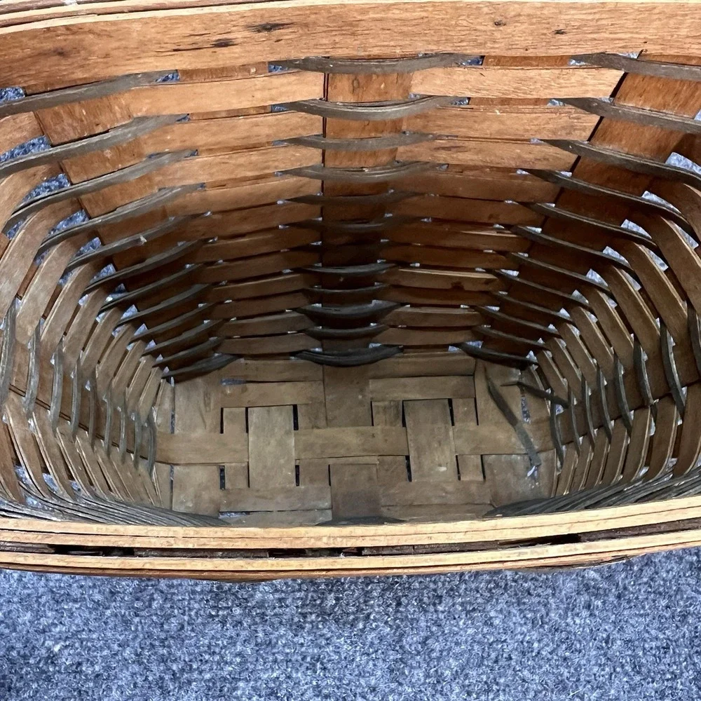 Lot Of 2- '92 Longaberger Handwoven Hanging Leather Strap/ SmallVegetable Basket